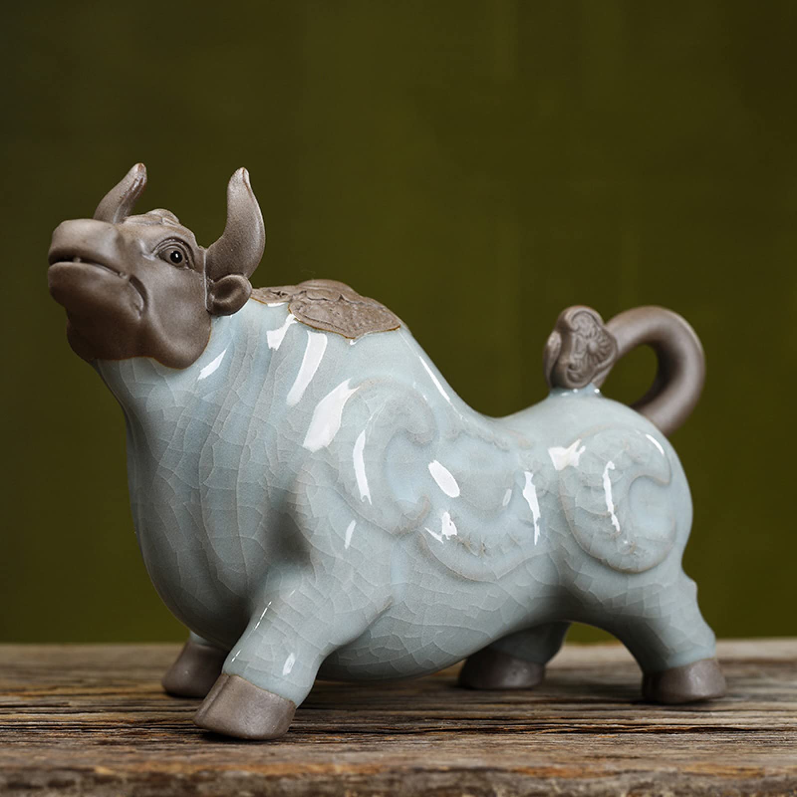 Animali in ceramica fatti a mano Scultura da corrida Ornamento Giardino Hotel Decorazioni per la casa Ufficio Cruscotto per auto Regalo