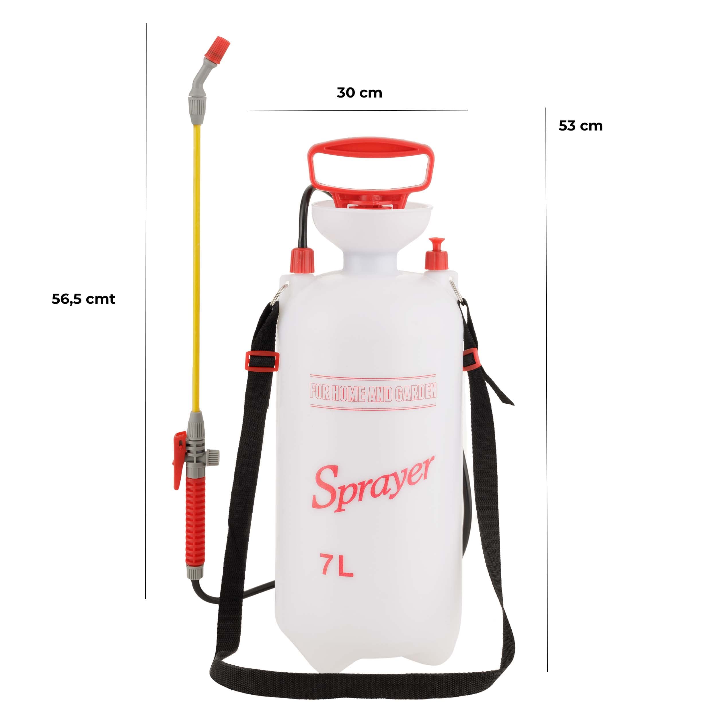 Pompa a spalla manuale, Nebulizzatore a Pressione manuale, Spruzzatore Manuale 7 Litri per Giardinaggio, Concimazione, Diserbo e Disinfestazione (7 L)