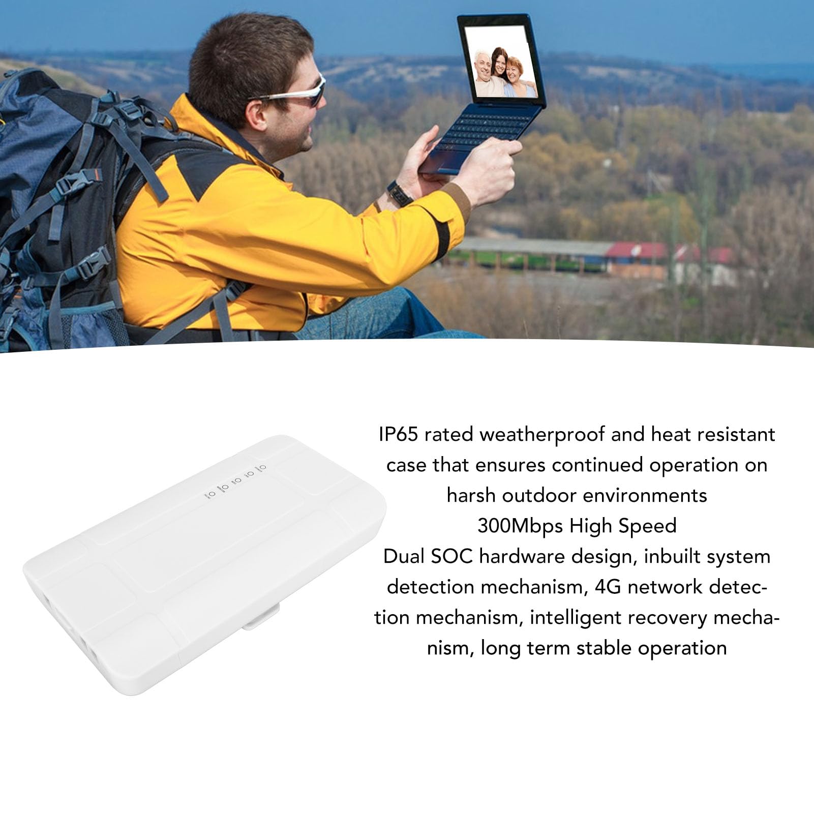 Jectse Mobile Wi -fi Access Point, WiFi 4G Router Plug e Riproduce Hardware Dual Hardware da 300 Mbps per la Famiglia (Spina europea)