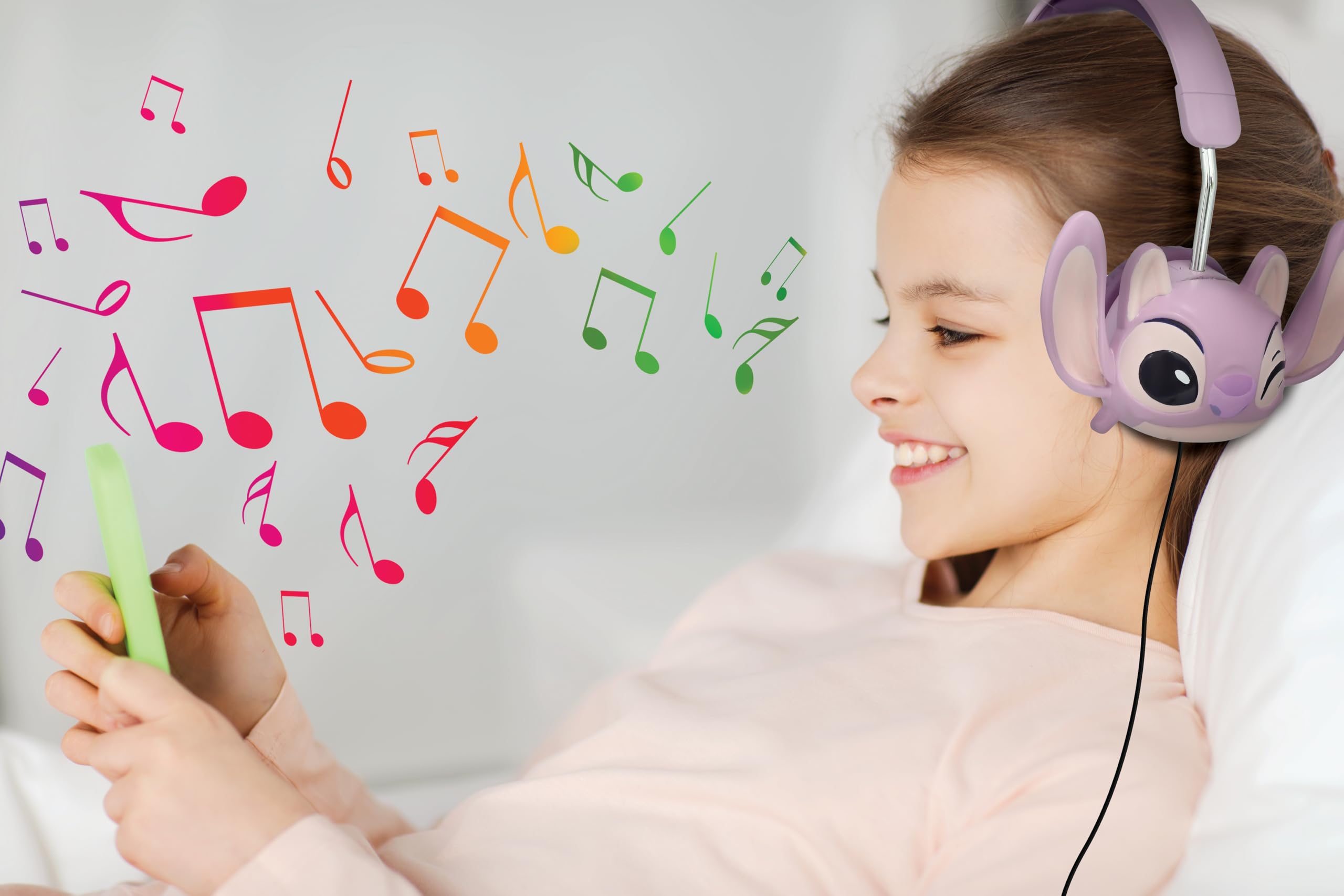 LEXIBOOK, Disney Stitch, Auriculares estéreo con Cable Stitch 3D, Plegables, Potencia de Sonido Limitada, HP015D