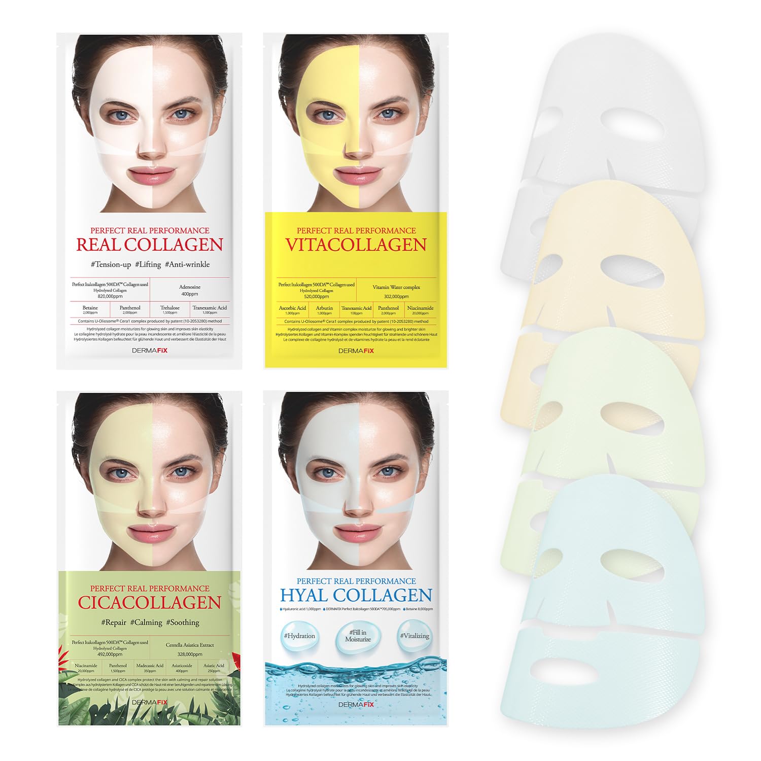DERMAFIX Collagen Mask 4-Pack Bundle