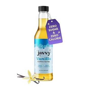Javvy Coffee Syrup with Sugar Free Syrup, Vanilla, 1 Pack