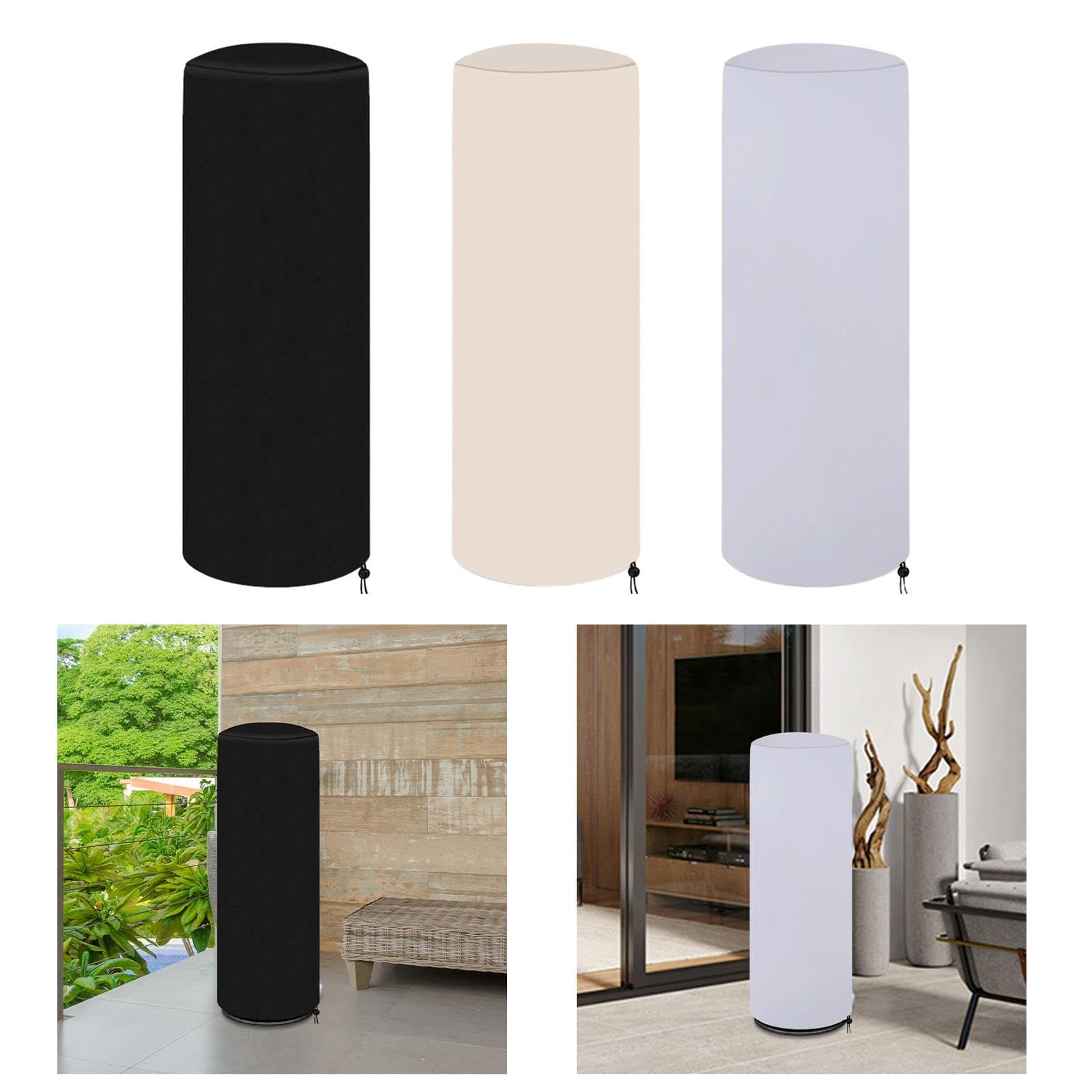 TRENDIVIBE Patio Heater Cover Accessories Outside Portable Easy Installation Waterproof Black