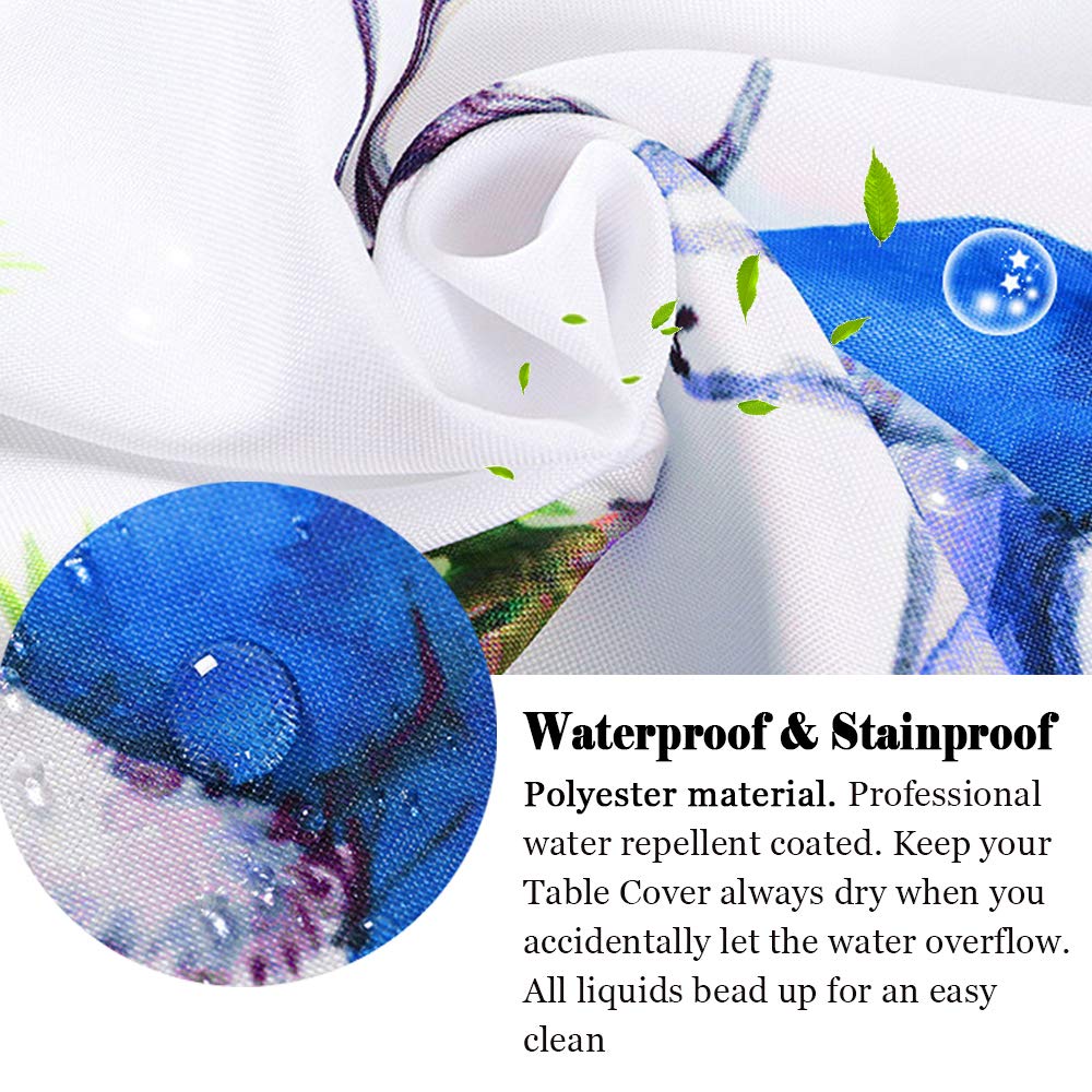 Morbuy Mantel Rectangular Planta Verde 3D Impresión Manteles De Mesa Impermeable Antimanchas Lavable Manteles Para Cocina O Salón Comedor Decoración Del Hogar (Verde Oscuro,140x140cm