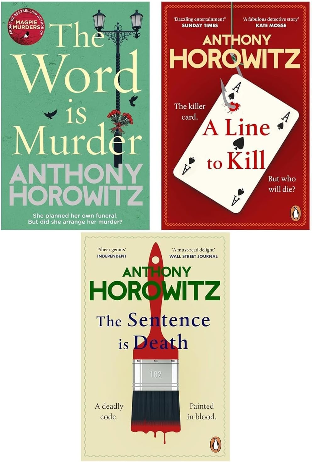 Anthony Horowitz 3 Books Collection Set (Hawthorne and Horowitz) (The Word Is Murder, The Sentence is Death & A Line to Kill)