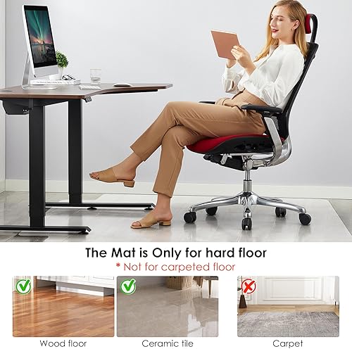 Miniatura 4 de Tapete de PVC transparente para silla de oficina, tapete de escritorio más fuerte y duradero para suelos de madera dura, protector de suelo