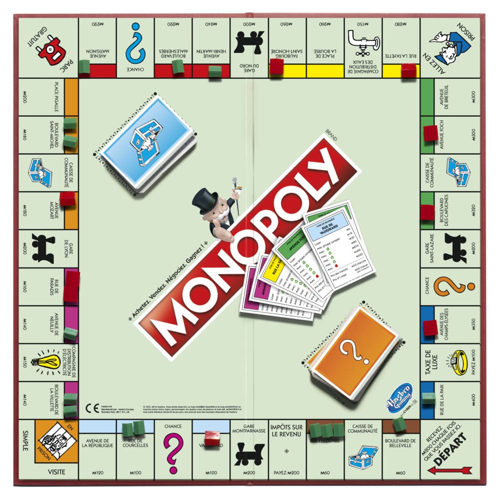Monopoly, Gioco per Famiglia e Bambini, da 2 a 6 Giocatori, a partire da 8 anni, include carte scelte dal pubblico multicolore