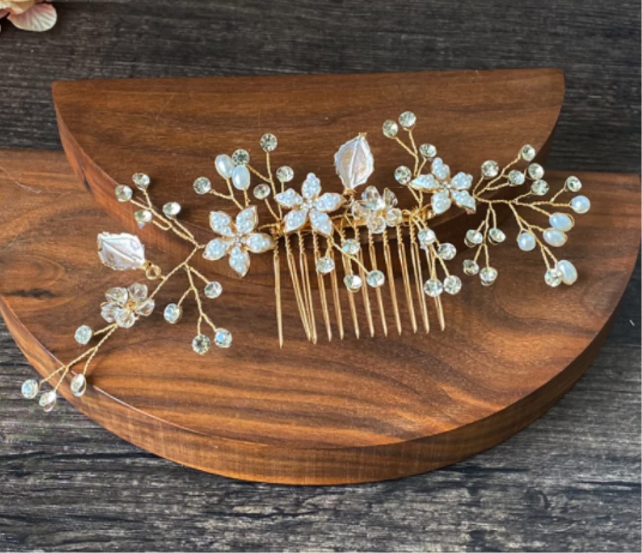 RUVOO Haarkamm Braut Haar Kamm Hochzeit Haarkamm Frauen 18 Zähne Haarkamm Elegante Strasssteine ​​Haarseitenkämme Haarspange Haarschmuck Kamm Braut Haarschmuck