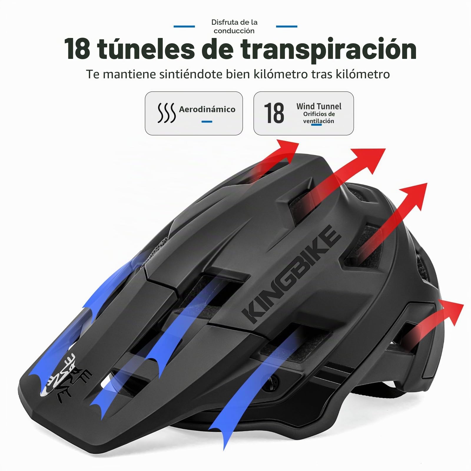 Casco de bicicleta de montaña con visera desmontable para hombre, mujer, adultos, jóvenes