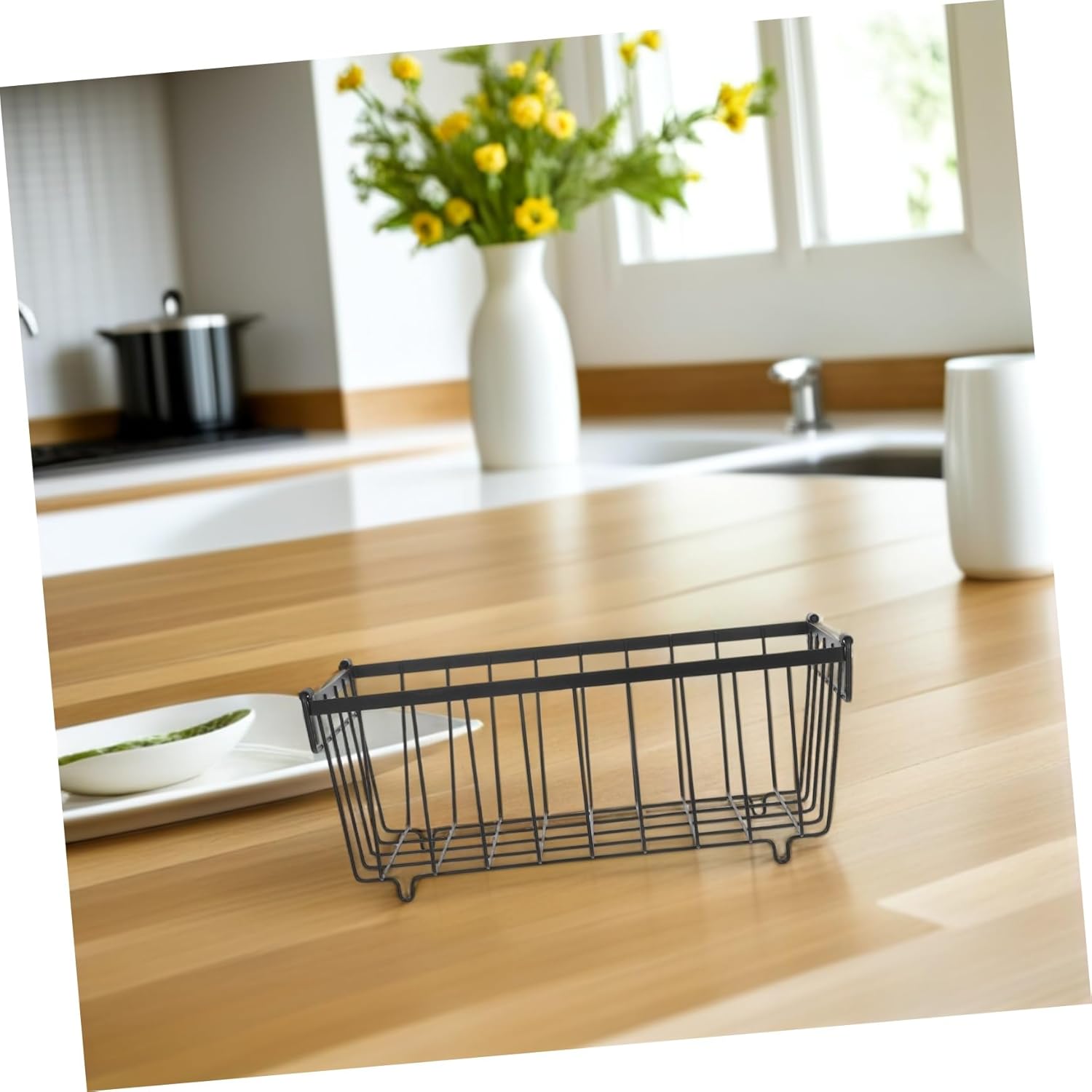 Balacoo 4pcs Freezer Organizer Bins Wire Storage Baskets with Handles for Easy Access Iron Design for Efficient Food Storage Chest Freezers and Pantries