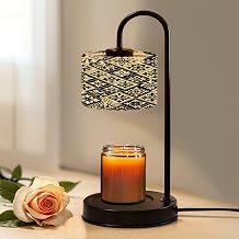 Candle Warmer Lamp with Timer and Dimmer, Seamless vintage an effect attrition Patchwork carpet Hand Wax Melt Warmer with 4 Bulbs, House Warming Birthday Gifts for Women Mom New Home Decor