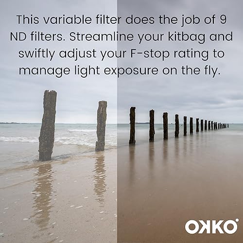 Miniatura 5 de Okko Filtro de densidad neutra variable profesional, ideal para exposiciones y videos más largos, compatible con todas las principales marcas de