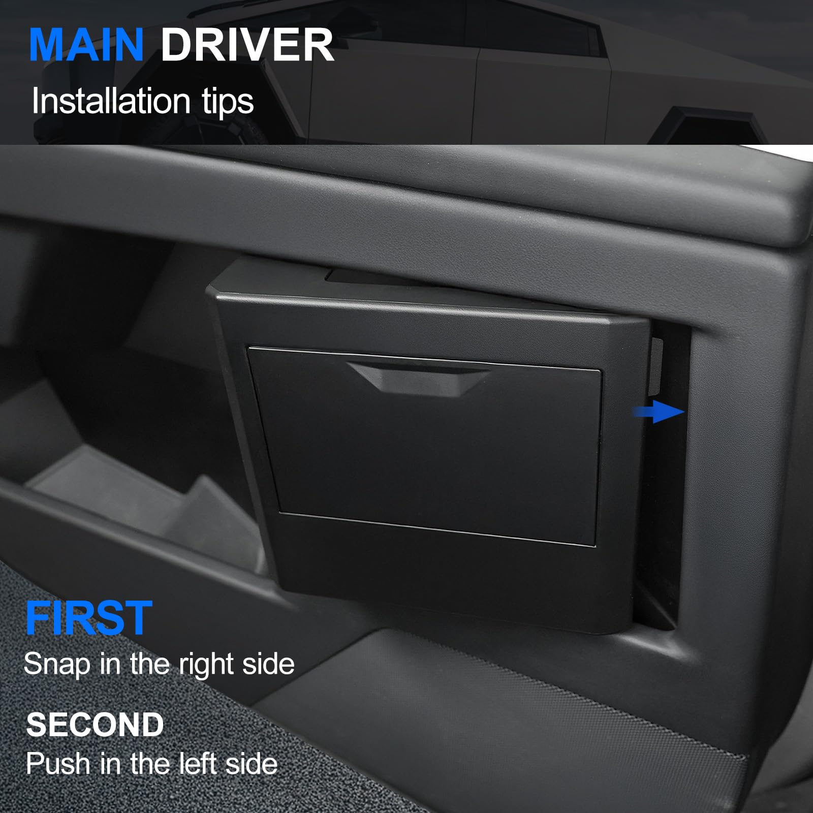 Hidden Door Storage Organizer For Cybertruck – Built-in, Fits Both