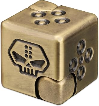 Metal Infinity Cube Fidget Spinner for Kids Adults, 2-in-1 Magnet Dice Fidget Hand Toys Focus Finger Spinning Toy, Stress Relief Hand Spinner for Boys Men, Kinetic Desk Toy for Autism Anti Anxiety