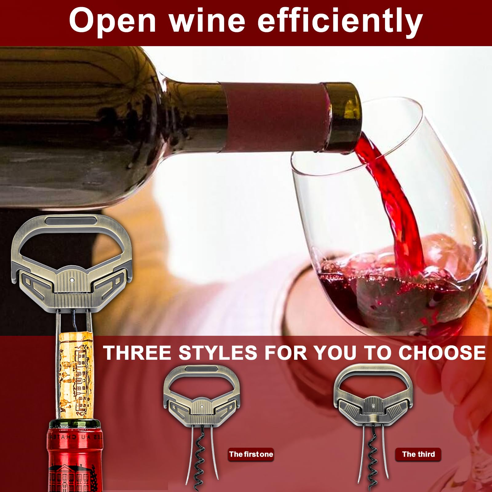 ZONSUSE Ah So Ouvre-bouteille pour Bouchons Cassants,Tire Bouchon pour Vieux Vins,Tire-Bouchon Double Prong pour Bouteille Vintage,Idee Cadeau Original pour Amateurs de Vins Agés (Élégant Cyan)