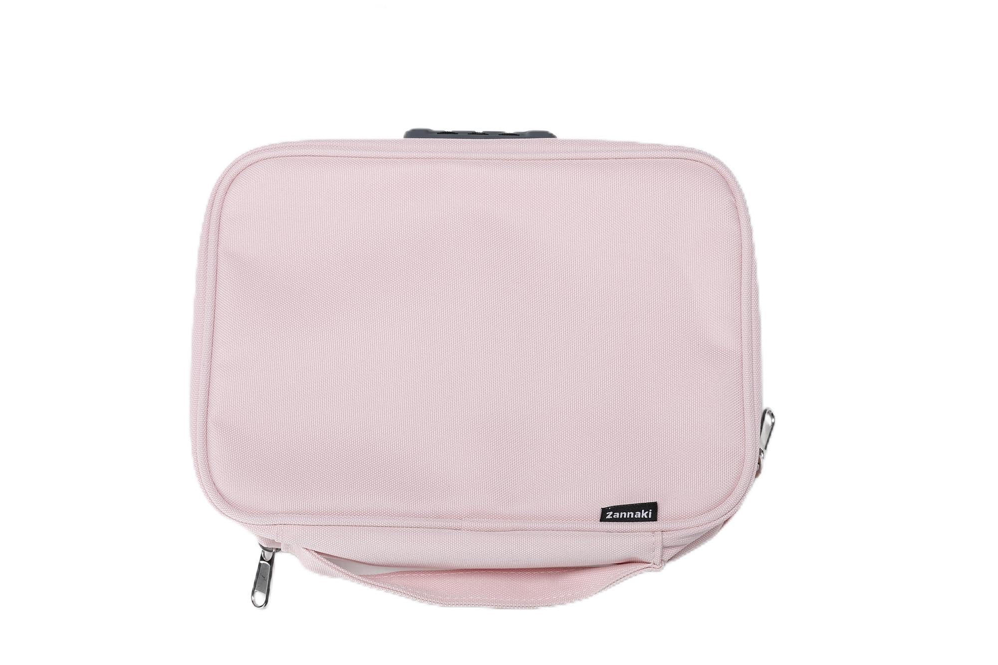 ZannakiLarge Capacity Pencil Pouch Case with Lock, Pen Marker Stationery Bag Art Supply Storage Organizer Box for Bullet Journal Middle High School College Student Teen Girl Boy Women Adult, Pink