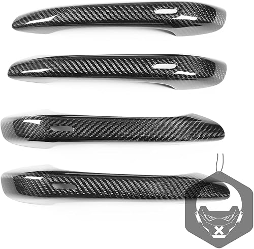 Accesorios interiores de coche Fibra de carbono real Exterior manija de puerta Trim para Porsche Macan 14-20 modelos (con agujero de detección)