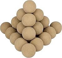 Vista 10 de Skyflame Juego de 6 bolas de cerámica, juego de 6 piedras de fuego redondas para fogatas o accesorios de chimeneas en interiores y exteriores, 5 Gris