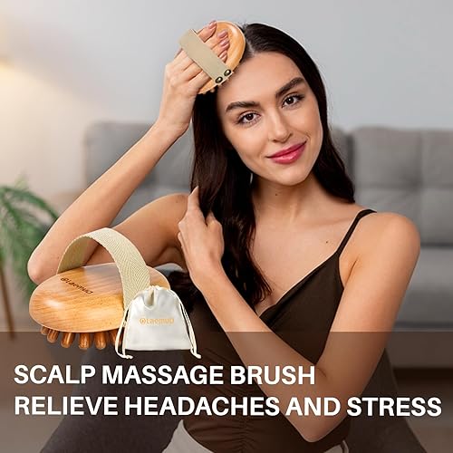 Miniatura 9 de Herramienta de masaje de terapia de madera para grasa del vientre, cepillo de masaje meridiano de madera para removedor de celulitis, masajeador de