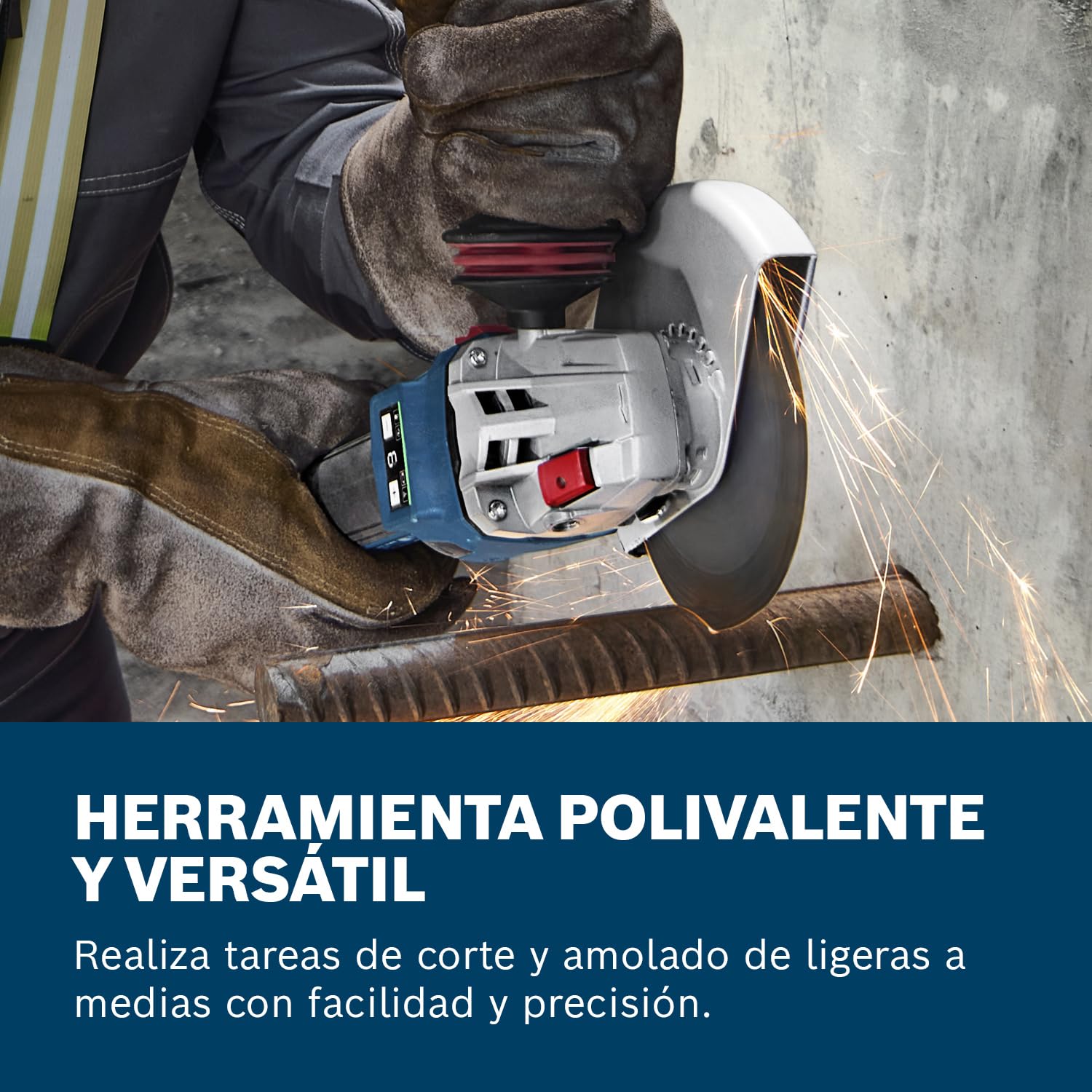 Bosch Professional 18V System amoladora angular a batería GWS 18V-11 S (diámetro del disco de 125 mm, sin batería/cargador), sin ajustes de velocidad