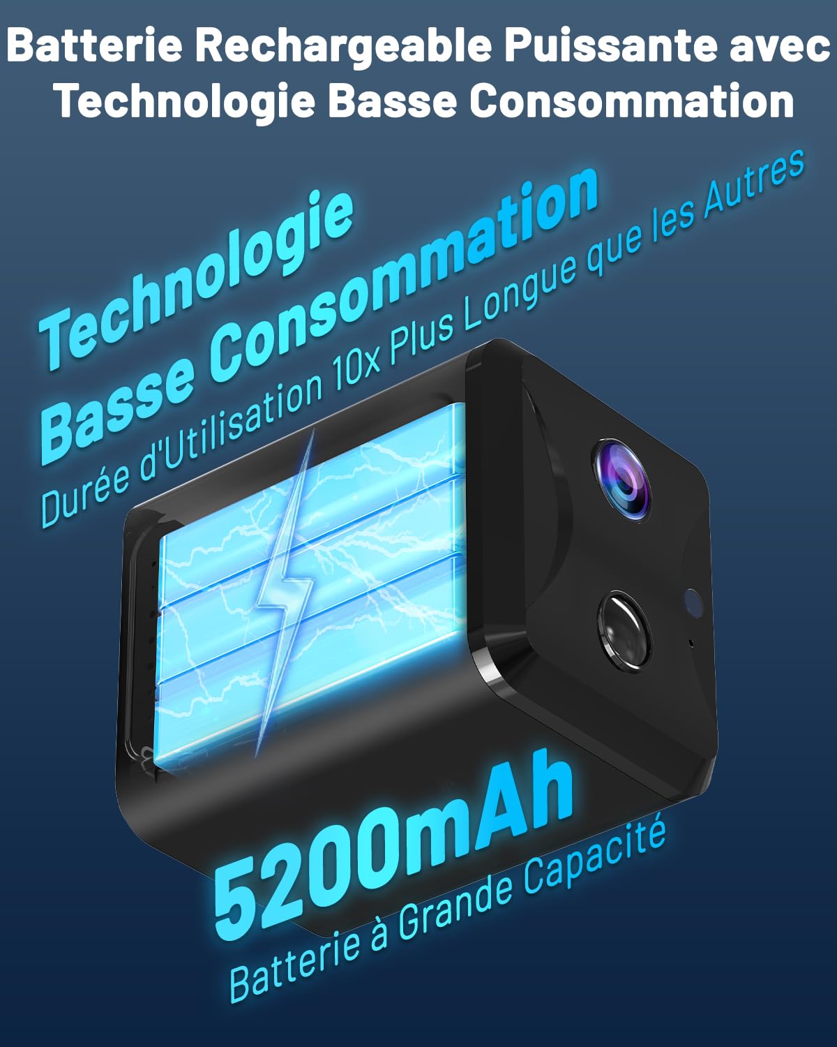 UCOCARE Camera de Surveillance sans Internet, Camera 4G Carte SIM | 2K HD Portable, Accès à Distance, Angle 160°, Batterie 5200mAh, Détection Mouvement AI, Alerte, Vision Nocturne