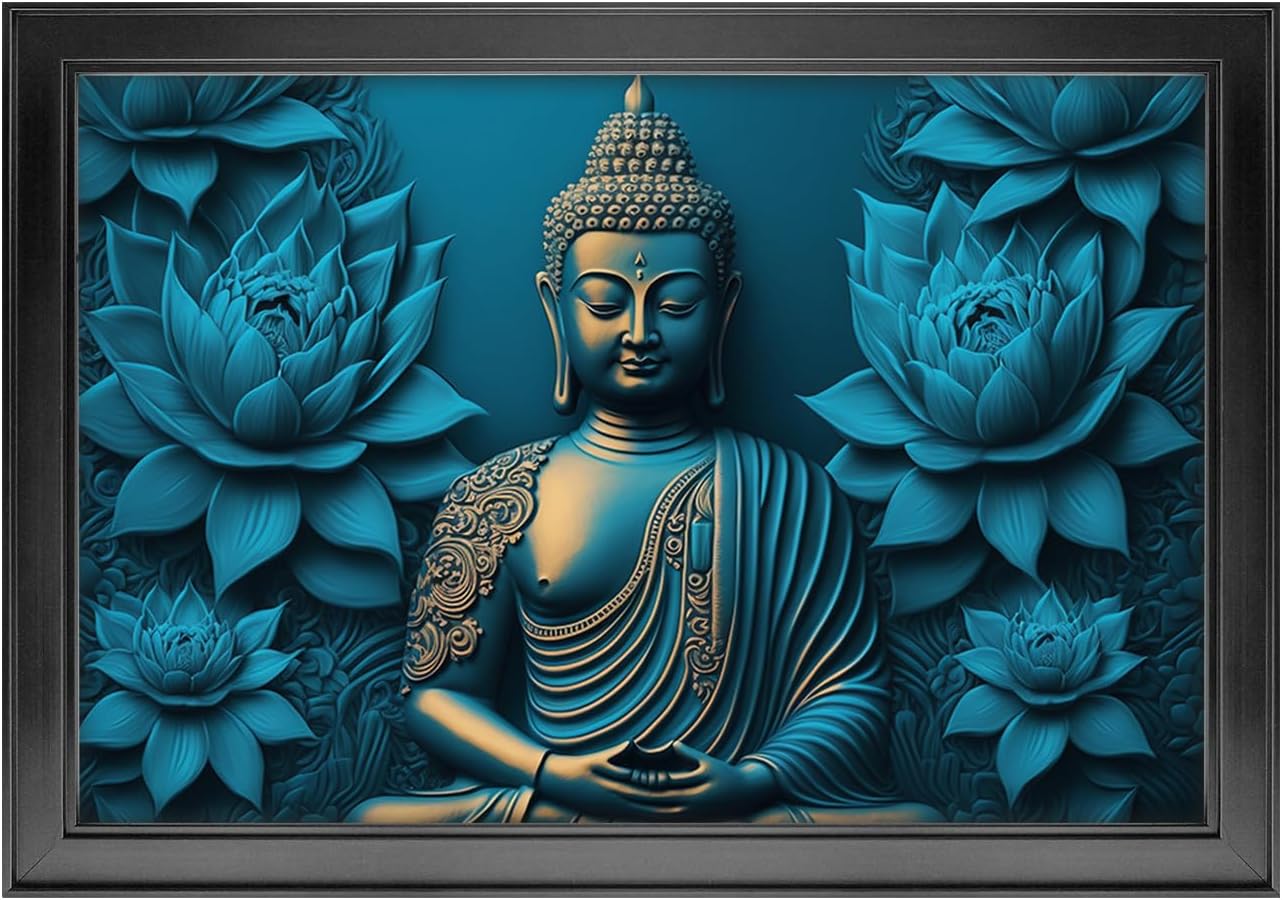 Buddha Photo Frame, Black, Sparkle Coated Lamination 22058 14.5 x 20.5 Inch