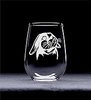 Vista 2 de C M Copa de vino sin tallo de conejo, 17 onzas, 1 pieza, regalo temático de conejo para hombres y mujeres (estilo B1)