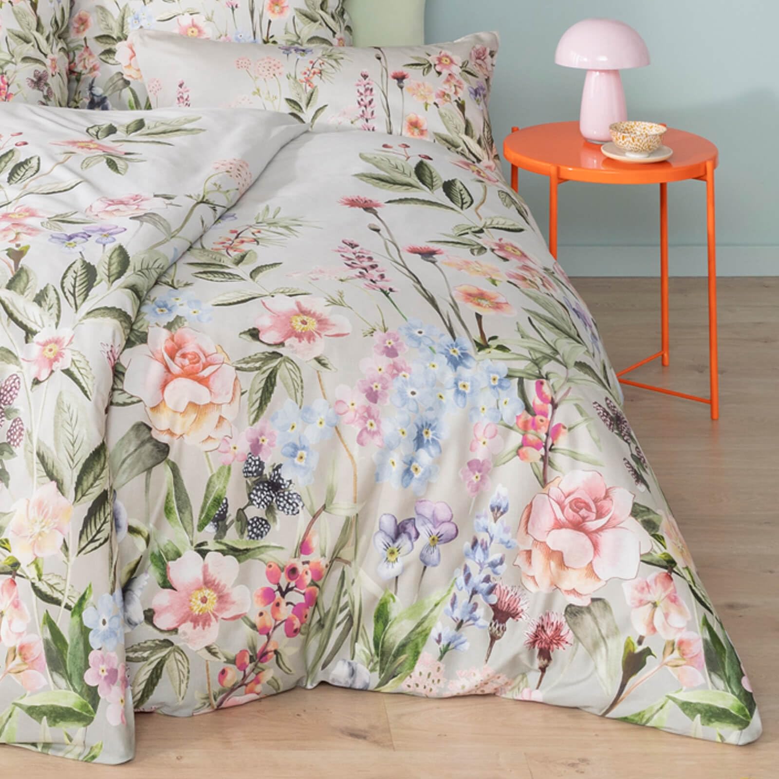 Estella Bettwäsche Nancy Mako-Satin grün Größe 135x200 cm (80x80 cm)