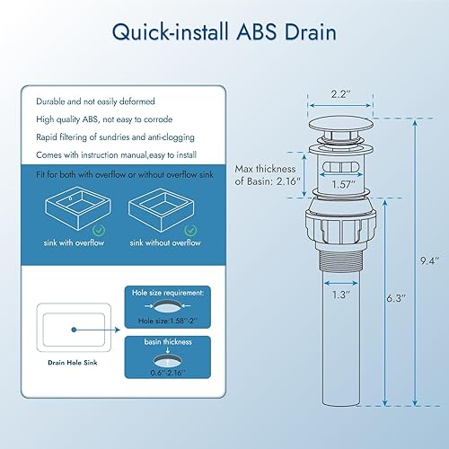 Miniatura 8 de Grifo de lavabo central de 4 pulgadas, doble asa, grifo de tocador de baño, boquilla giratoria de 360 grados, grifo mezclador de montaje en cubierta