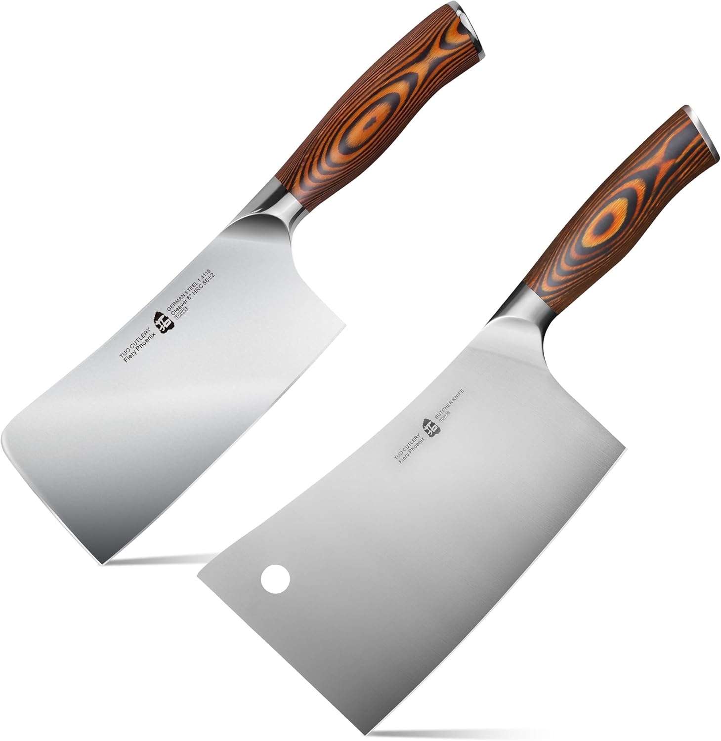 TUO 7" Bone Cleaver and 6" Meat Cleaver SET