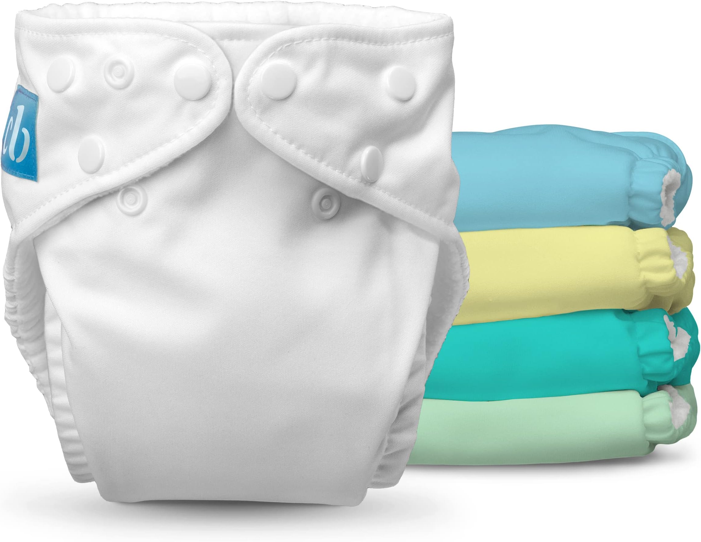 Baby Washable and Reusable Cloth Diapers, 5 Soft Pocket Diapers and 5 Absorbent Inserts, One-Size (0-36 Months), Pastel