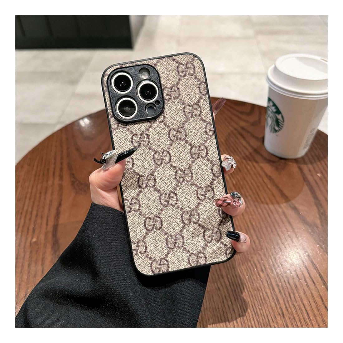 Amazon.co.jp: 2つのGロゴ スマホケース PU 合成皮革 オシャレ