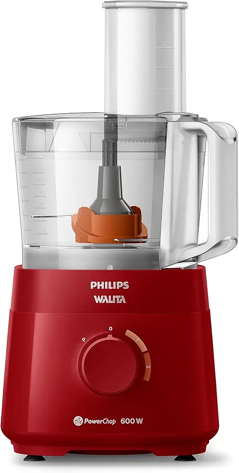 Multiprocessador PowerChop 600 Plus, Philips Walita, 4 em 1, Vermelho 600W, 110v - RI7300/43