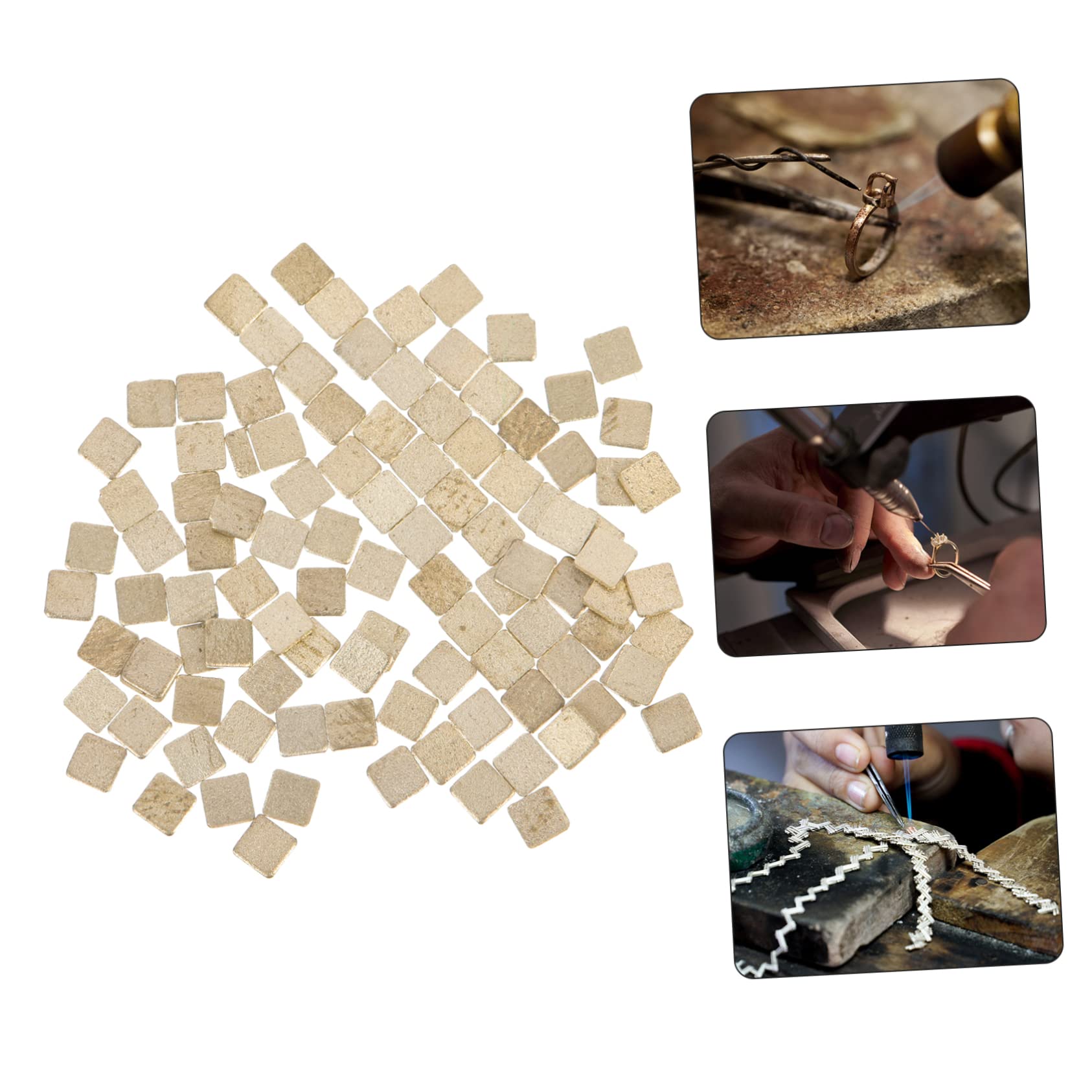 Yardenfun 100pcs Jewelry Welding Material Silver Solder Restorer Tool Tiny Solder Jewelry Flux Tiny Silver Precut Chip Soldering Paste Hotfix Tool Jewelry Tools Labels Precut Chips Solder