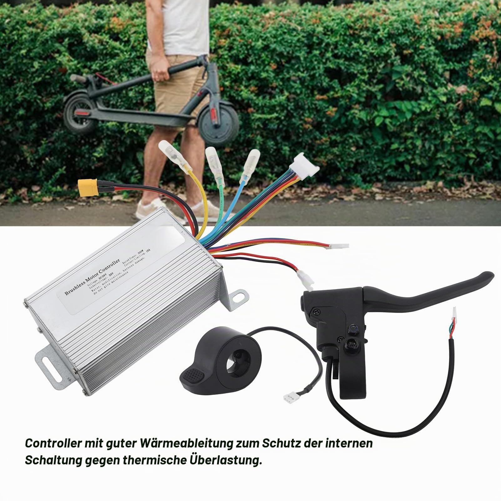 BuyWeek Elektroroller Controller Dashboard Kit for Xiaomi M365, DC 36V 350W E-Roller Motor Controller Armaturenbrett Daumengas Bremshebel Dashboard Abdeckung Kit