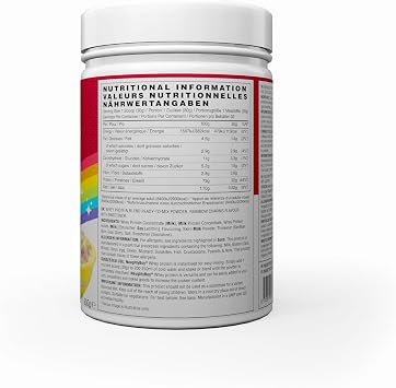 Naughty Boy Advanced Whey Protein Powder, 22g Protein, Low Sugar, Easy Mixing Recovery Shake, 900g, 30 Servings, Rainbow Charms