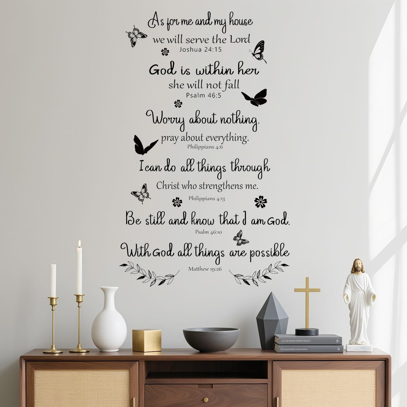 HPNIUB As for Me and My House Bible Verse Wall Stickers Home Bedroom Decor — image 1