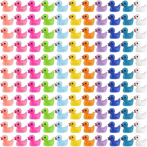 220 mini patos de resina, pequeños patos en miniatura para manualidades, juego de bromas, casa de muñecas, proyecto escolar, paisaje acuario (11