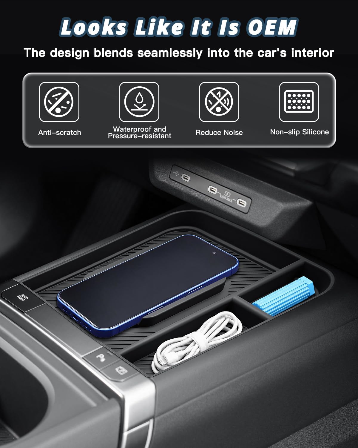 2027 Seltos Wireless Charging Mat for 2027 Kia Seltos (SP3), Anti-Slip Non-Rattle Silicone Wireless Charging Mats Interior Accessories for 2027 Kia Seltos LX, S, EX, X-Line S, X-Line SX