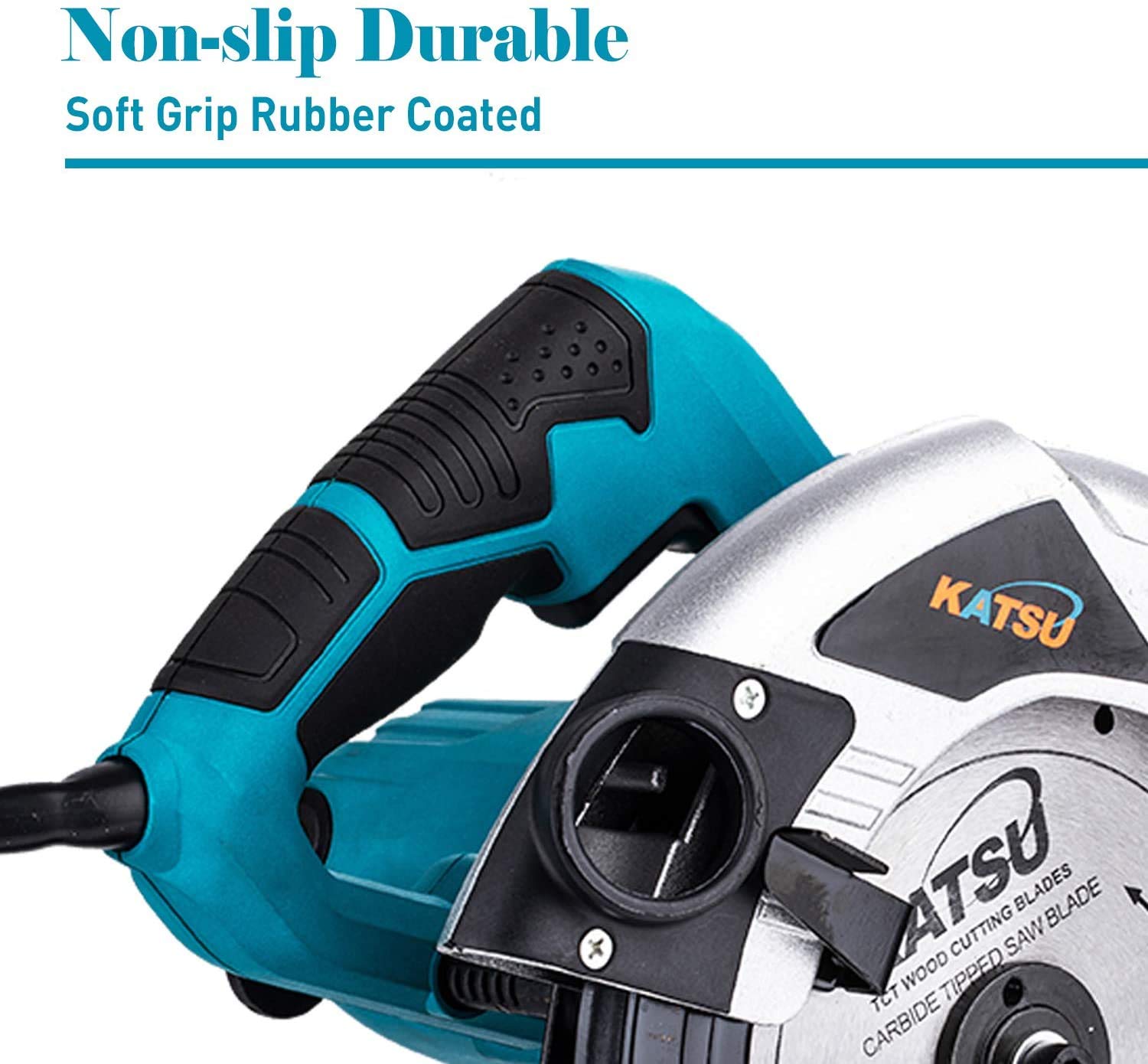 KATSU Sega Circolare 185mm 1600W con Guida Laser e 2 Lame 24T+ 40T, Taglio Massima 65mm (90°) e 45mm (45°), per la Lavorazione del Legno Morbido Metallo e Taglio di Plastica