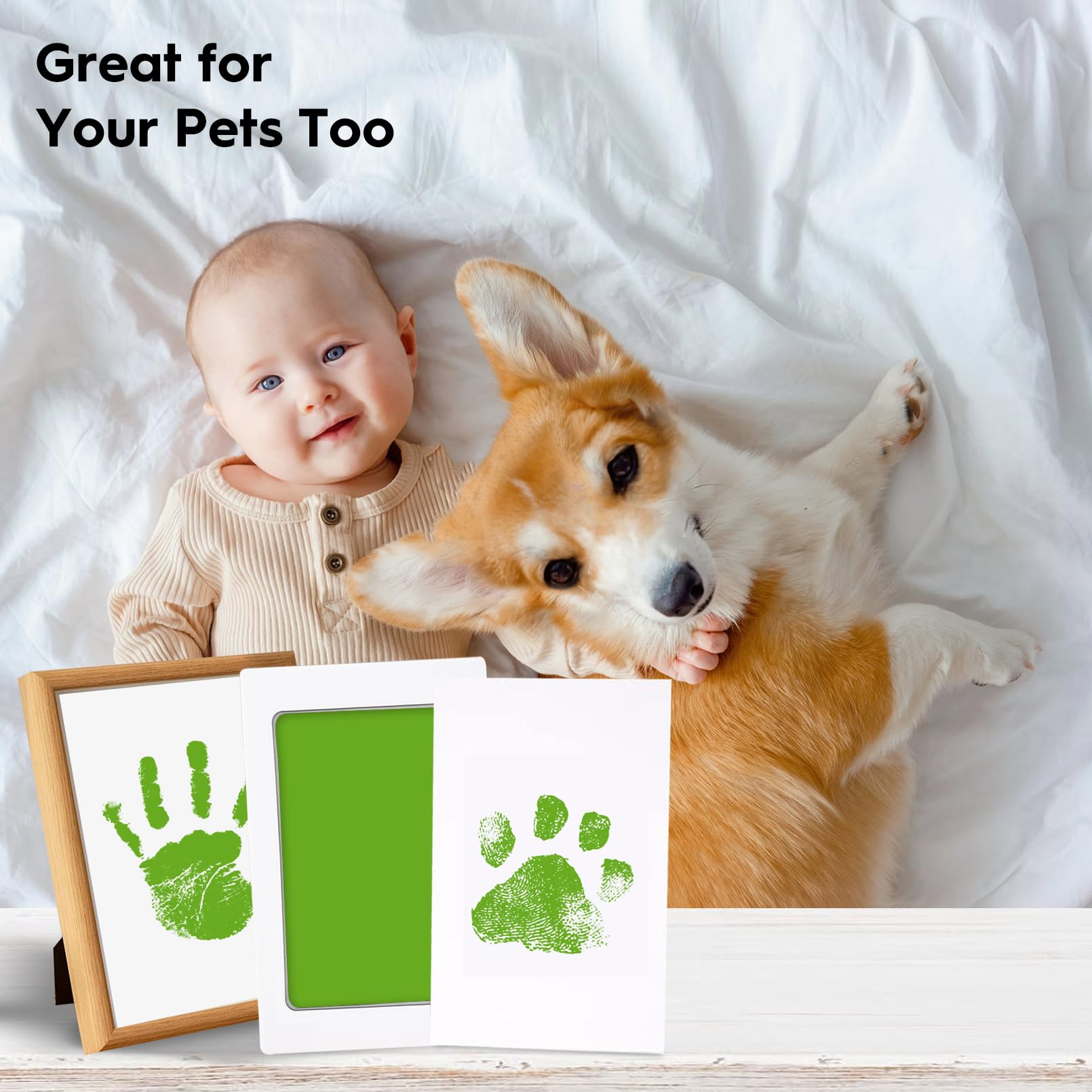 TATUNER Baby Hand and Footprint Kit Inkless - Mess Free Ink Pad, Paw Print Kit for Dogs and Cats, Safe Clean Touch Ink Pads for Newborn Handprints — view 47