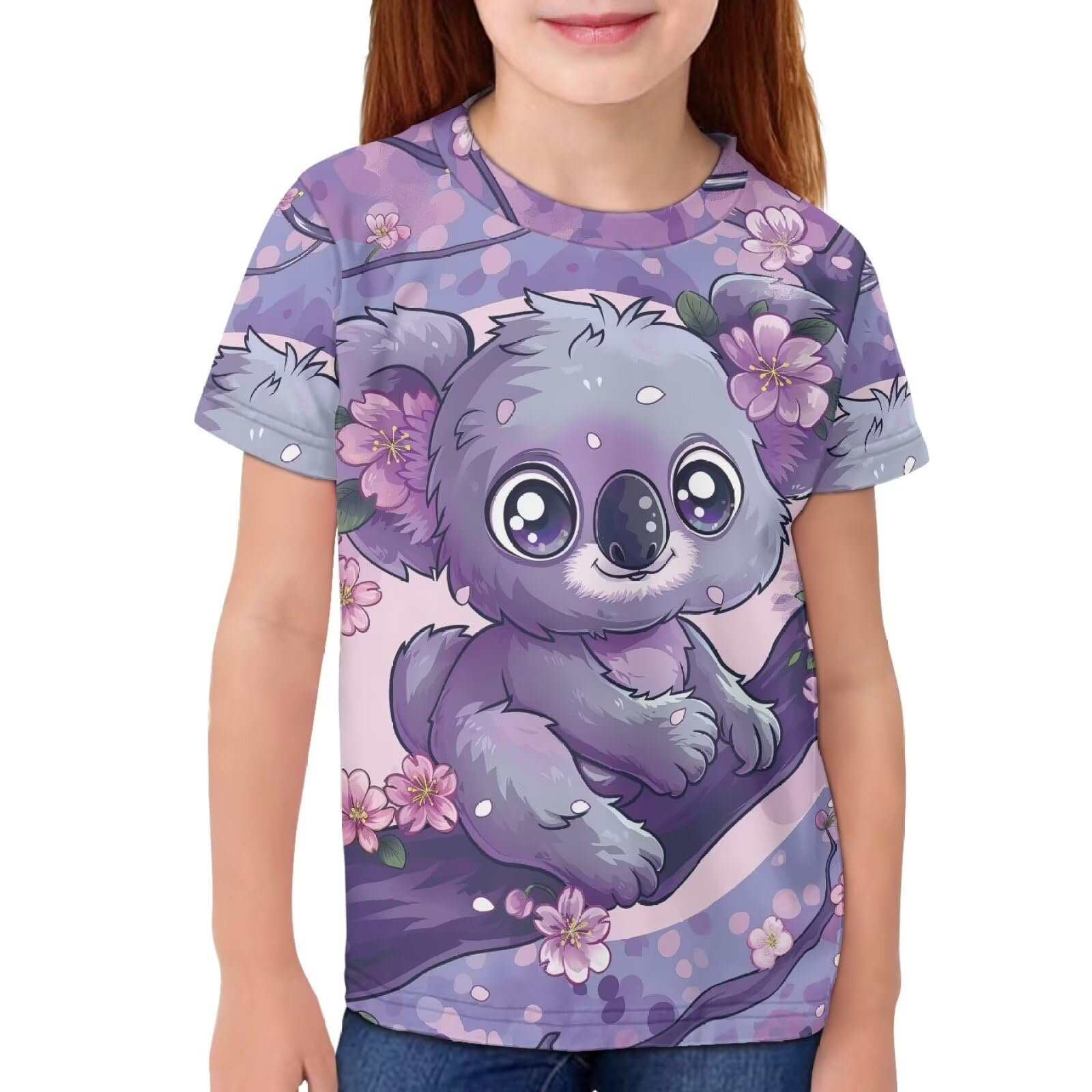 JEOCODY Boys Girls Graphic Tees Funny 3D Printed Short Sleeve T-Shirts 3-16T