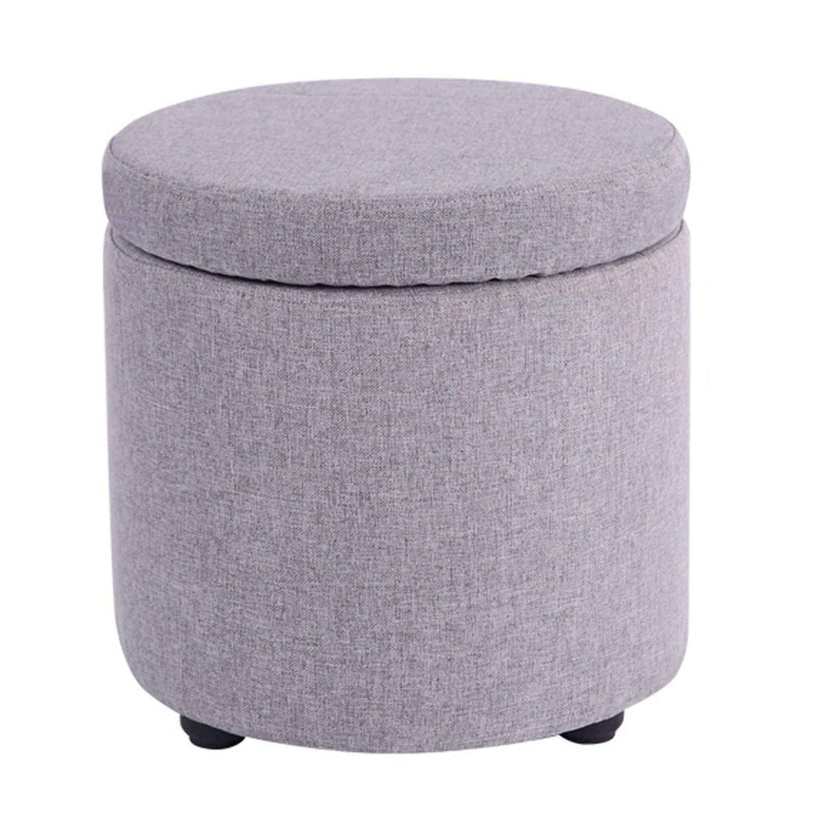 Pouf de rangement rond compact de 32 cm avec assise rembourrée