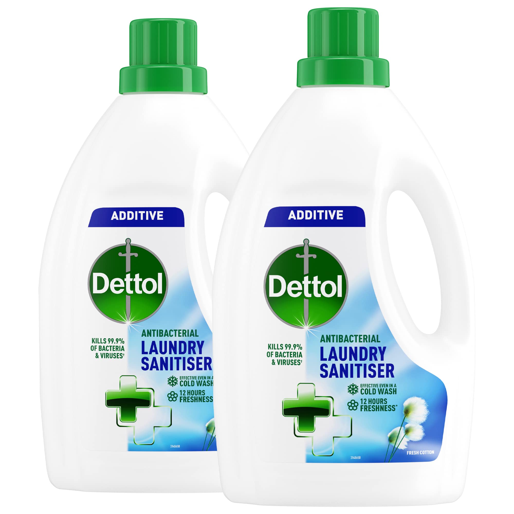 Dettol Antibacterial Laundry Cleanser Liquid Additive 1.5 Litre, Fresh Cotton, Pack of 2