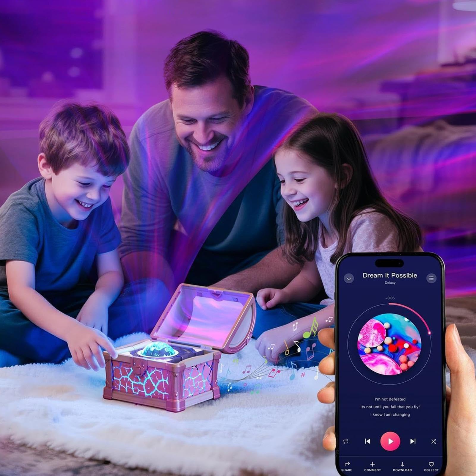 Genérico Luz Nocturna Galáctica Control Remoto Regulable | Lámpara Nocturna LED Y Proyector De Habitación Con Temporizador Para Mesa De Noche Guardería Hogar Navidad Cumpleaños