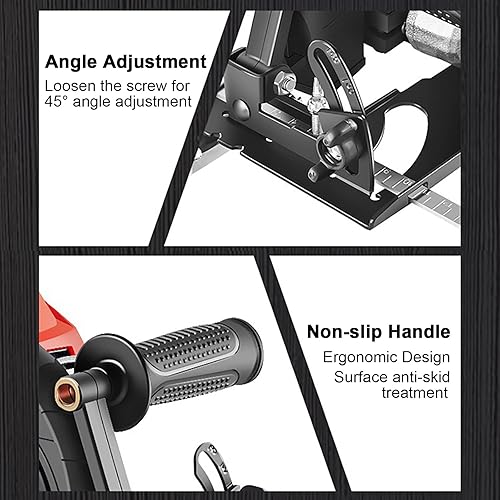 Miniatura 8 de Soporte para amoladora angular de 45 grados, ajustable, accesorios de amoladora angular para amoladora angular de 100  4.921 in, base de máquina de