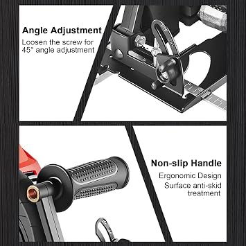 Angle Grinder Holder, Angle Grinder Stand Cutting Bracket, 0-45 Degree Adjustable Angle Grinder Accessories Dust Cover, Angle Grinder Machine Base Table Tool with Ruler for 100-125mm Angle Mill(#1)