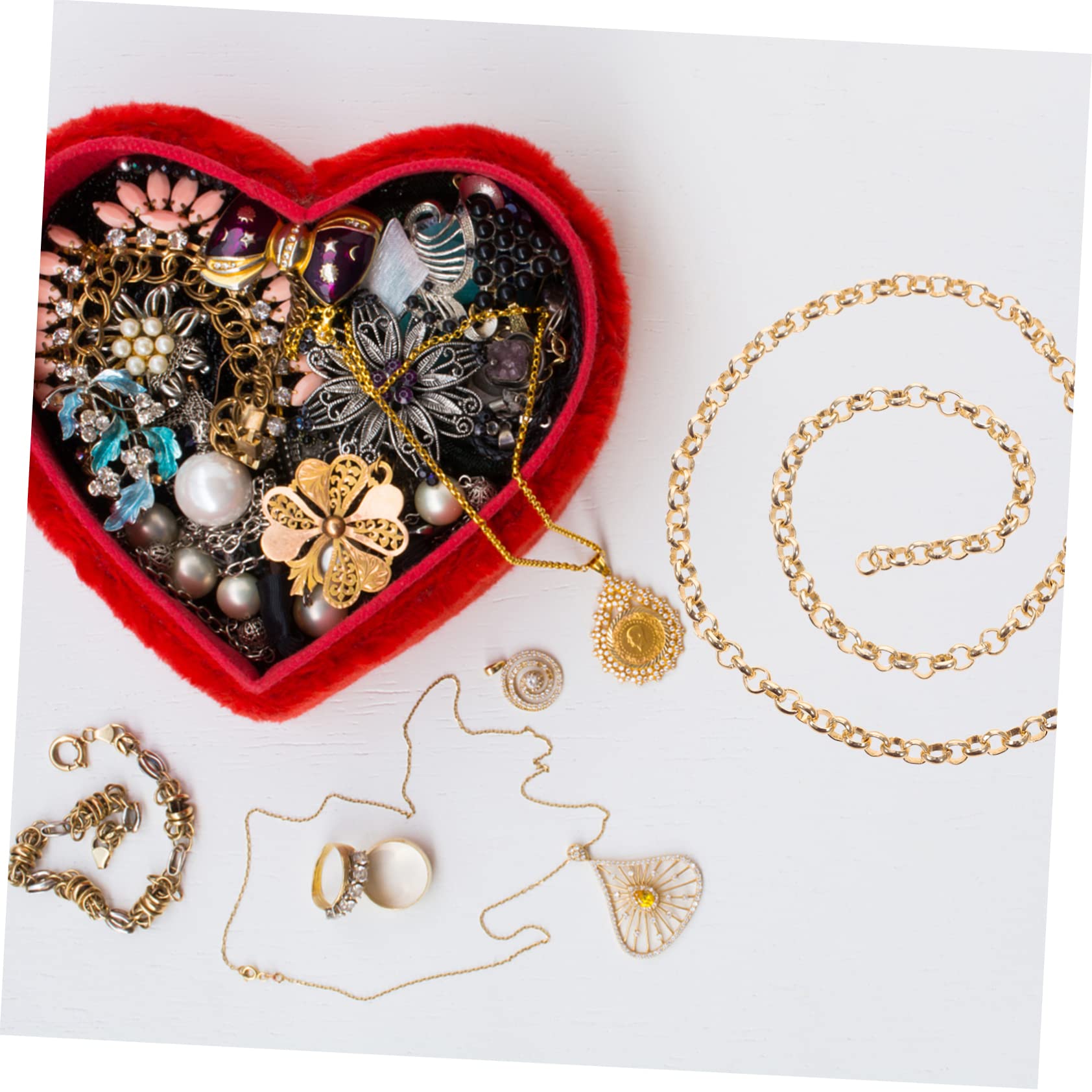 SHINEOFI 3rotoli Catena Alluminio per Creazioni Fai Te Catena Decorativa per Bracciali e Collane Metri Roll Accessorio per Artigianato e Gioielli Personalizzati