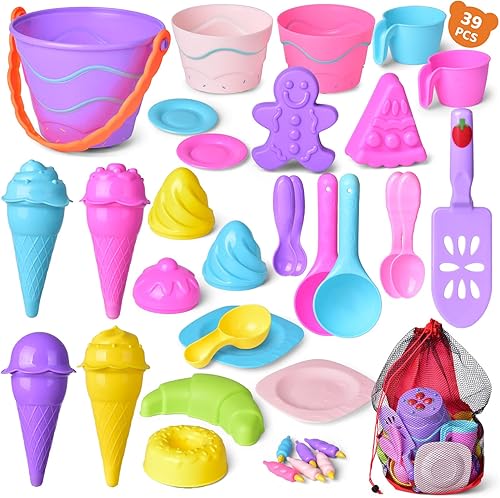 FUN LITTLE TOYS 39 juguetes de playa para niños, juguetes de nieve de invierno, juguetes de arena para bebés, playa, arena, nieve, juguetes de