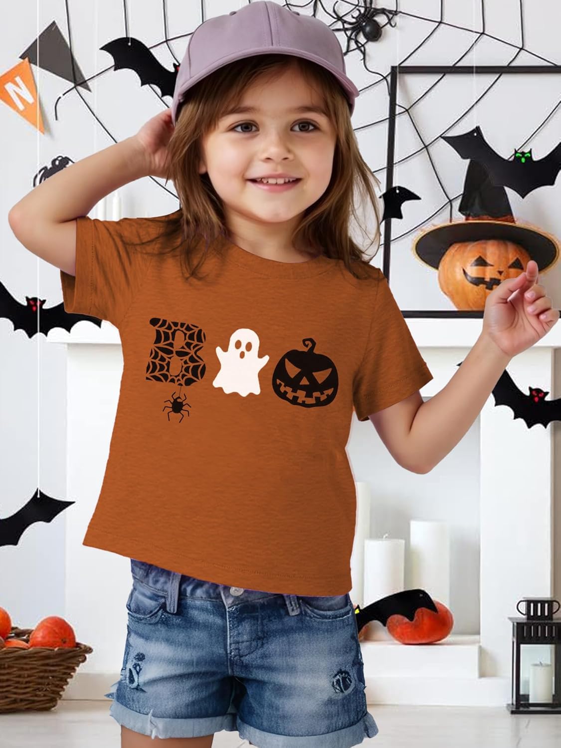 Toddler Halloween Shirt Pumpkin Tshirt Kids Boo Girls Boys Ghost T-Shirt 2-7 Years - Image 3